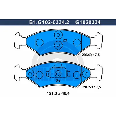 Set placute frana, frana disc GALFER B1.G102-0334.2