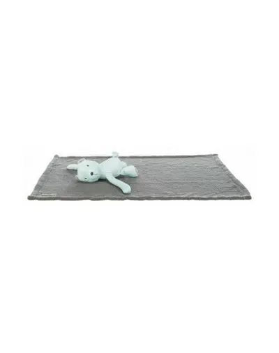 TRIXIE Set Junior patura si jucarie de plus 75 x 50 cm, gri/menta