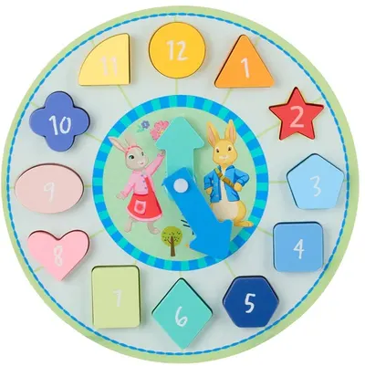 Ceas de sortare din lemn Orange Tree Toys - Peter Iepurașul