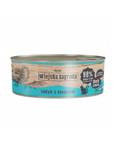 WIEJSKA ZAGRODA Adult Hrana umeda pentru pisici adulte, cu somon si curcan 6x85 g