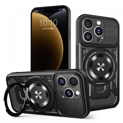 Husa pentru Apple iPhone 15 Pro Max, Techsuit, RuggedCam, Neagra