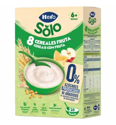 Pudra instant 8 cereale cu fructe 6+ luni, Hero | 340 g