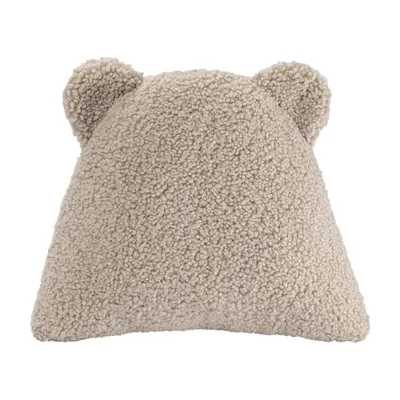 Pernă decorativă pentru copii maro deschis cu tapițerie din țesătură bouclé Bear – Wigiwama