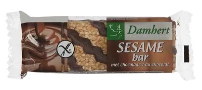 Baton bio cu susan și ciocolată, fără gluten, 45 g, Damhert