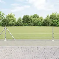 vidaXL Plasă de Sârmă Sudată cu Bază din Beton 100 x 0,5 m Argintiu