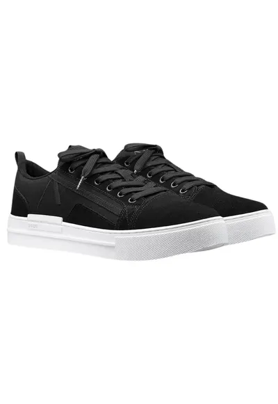 Tenisi barbati - piele naturala/textil - negru - 45EU