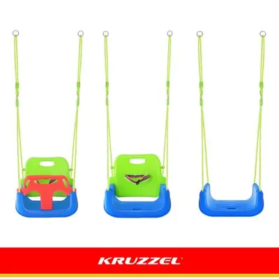 Leagan pentru copii si bebelusi, design evolutiv 3-in-1, centura de siguranta reglabila, franghii reglabile intre 120 si 150 cm, greenblue