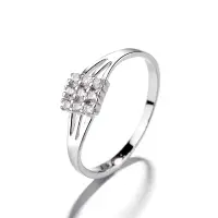 Inel argint 925, JW1377, model patrat cu pietre, placat cu rodiu