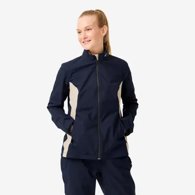 Geacă impermeabilă golf RW500 Bleumarin și bej Damă