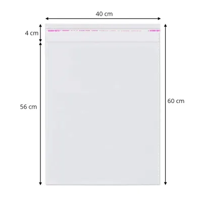Pungi cu clapetă adezivă - lungimi între 45 și 100cm (set 100 buc) - 40x60cm