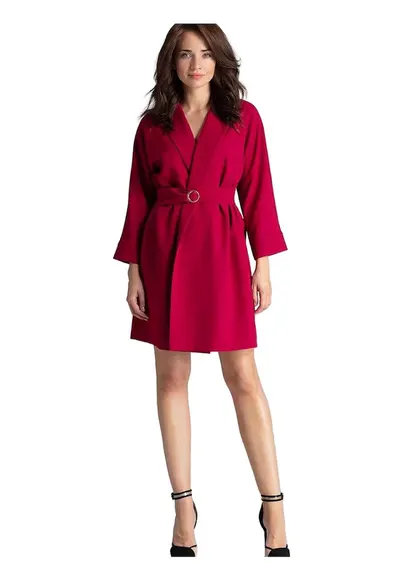 Rochie de zi 3142 - Poliester - Rosu