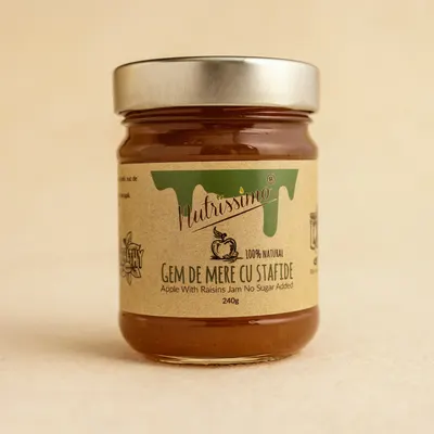 Gem de mere cu stafide fara zahar 240g