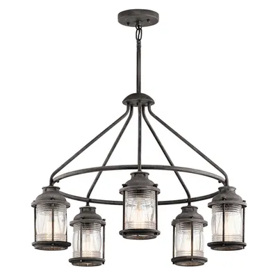 Corp de iluminat suspendat, lustra Ashlandbay 5 Light Outdoor Chandelier