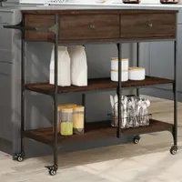 vidaXL Cărucior de bucătărie, stejar maro 105x42x95 cm lemn prelucrat