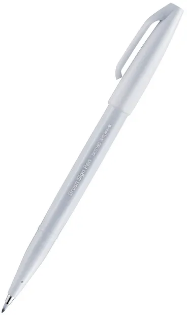 Marker pensula Pentel Sign Pen - SES15C, gri deschis