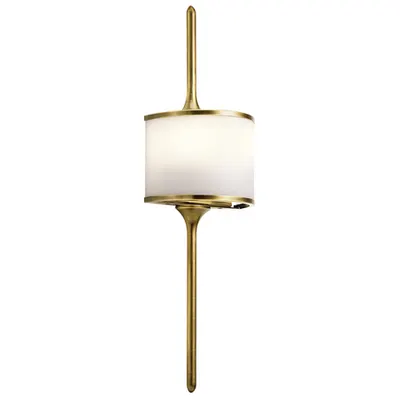 Aplica Mona 2 Light Wall Light – Natural Brass