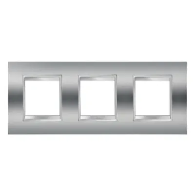 Placa ornament CProiector HORUS LUX international - IN METALLISED TECHNOPOLYMER - 2+2+2 modul HORIZONTAL - CHROME - CProiector HORUS