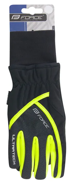 Manusi iarna Force Ultra Tech Negru/Galben Fluo S