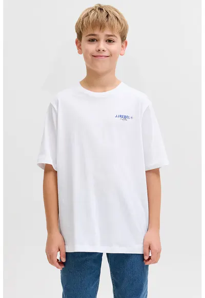 Tricou din bumbac cu imprimeu text - Alb optic