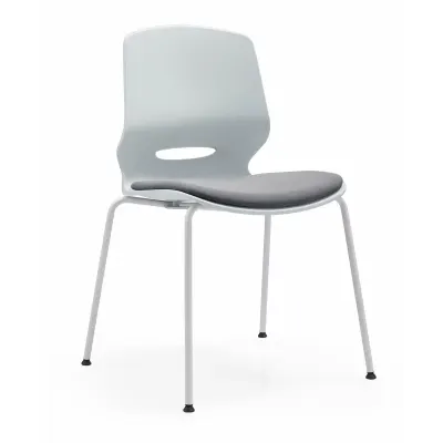 Scaun pentru birou ergonomic Seren , fix cu picioare metalice ,culoare:gri , dimensiuni 400*440*835 mm