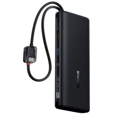 Baterie Externa Baseus EnerFill FC41, 20000mAh, 100W, QC + PD, 1 x USB-A - 3 x USB-C, Neagra E0028N03