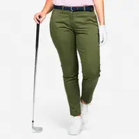 Pantalon chino golf bumbac MW500 Kaki Damă
