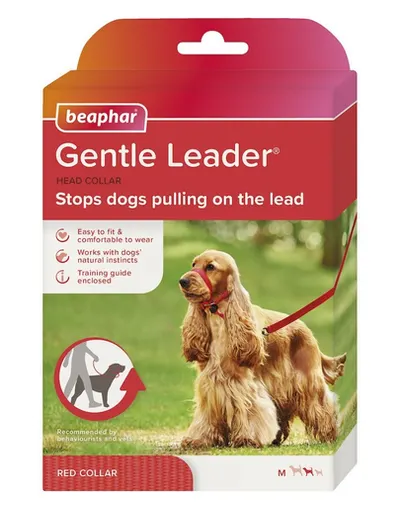 Beaphar Gentle Leader M ham pentru cap câini medii, roșu