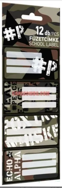 Etichete elevi Lizzy Card - Xcited street, 12 buc