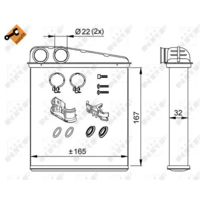 Schimbator caldura, incalzire habitaclu NRF 58211