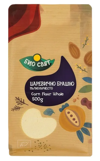 Făină de porumb bio, integrală, 500 g, Biosvyat