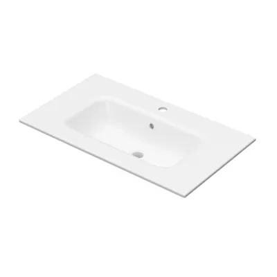 Lavoar pentru mobilier incastrat Fluminia, din ceramica, slim, alb, 80 cm