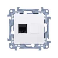 Priza telefon RJ12, alb