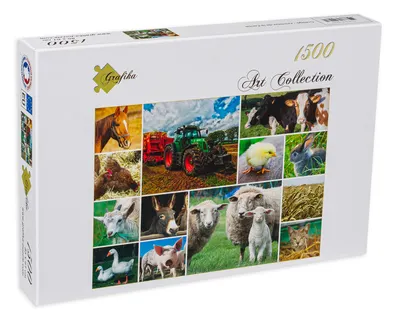 Puzzle Grafika din 1500 de piese - Animale agricole