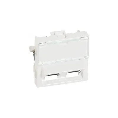 Priza dubla RJ45 Mosaic - category 5e UTP 45° - 2 module - alb