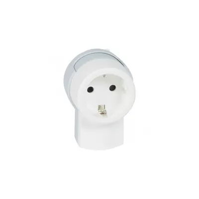 Priza 2P+E- 16 A - German standard - side outlet - alb/gri - sleeve