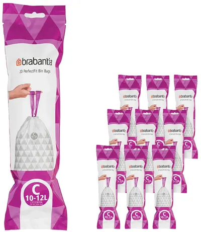 Sac de gunoi Brabantia - PerfectFit Sort&Go/Silent/Touch, mărimea C, 10 - 12 l, 200 buc
