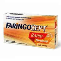 Faringosept Rapid portocala 2 mg/0,6 mg/1,2 mg, Terapia | 12 pastile
