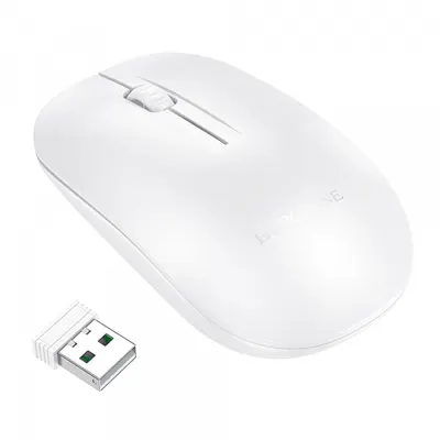 Mouse Wireless Borofone BG14 Planet, 1000DPI, BT / Wi-FI, Alb