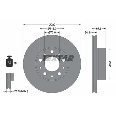 Disc frana TEXTAR 92275105