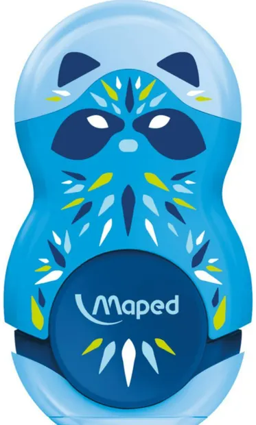 Ascutitoare cu radiera 2 in 1 Maped Mini Cute - Loopy, albastru