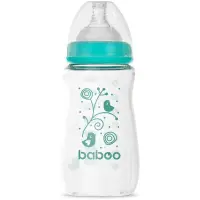 Baboo Anti-colic Glass Feeding Bottle Wide Neck biberon de sticlă 3m+ 1 buc