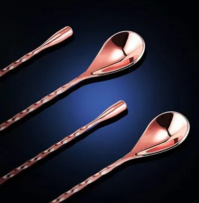 Lingură de cocktail Morello - Aur roz, 30 х 3 cm