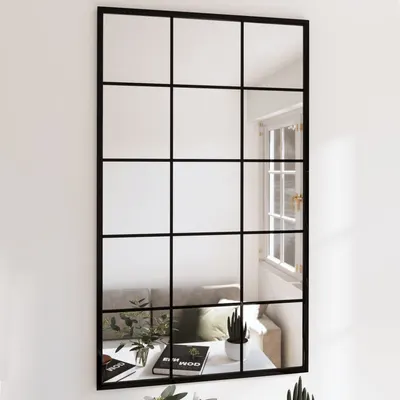 Gossi oglinzi de perete, 6 buc., negru, 100x60 cm, metal
