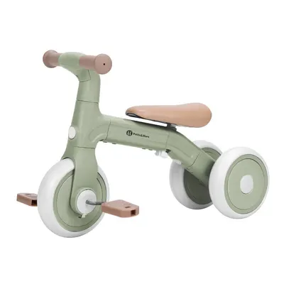 Bicicletatricicleta pentru copii PetiteMars Bingo Verde 3 in 1, multifunctionala, cu pedale detasabile, ghidon directionabil, sa reglabila pe inaltime, 2.3 kg, greutate admisa 25 kg, 12-36 luni