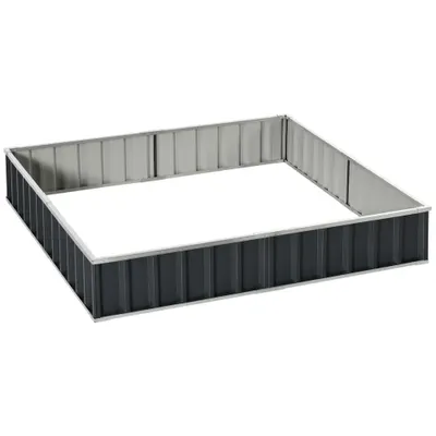Outsunny Pat Modular Suprainălțat pentru Legume, Structură din Oțel Zincat, Ideal pentru Plante și Ierburi, 258x90x30 cm, Gri Inchis | Aosom Romania