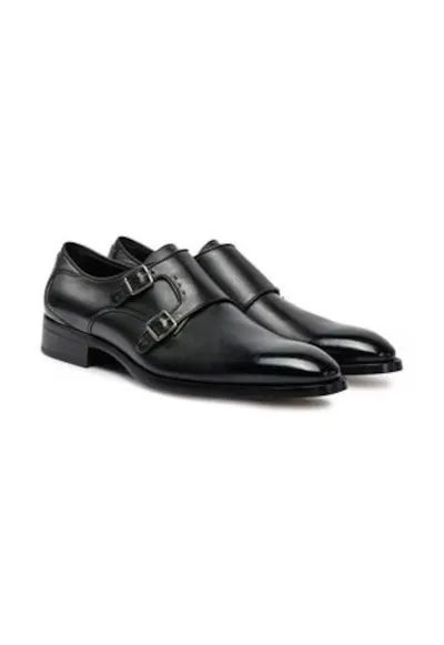 Pantofi barbatesti - piele naturala - negru - inchidere cu catarama
