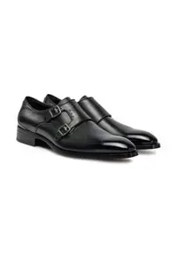 Pantofi barbatesti - piele naturala - negru - inchidere cu catarama -