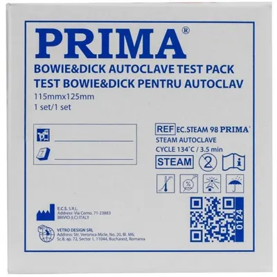 Teste Bowie-Dick pentru Testare Autoclav, Prima
