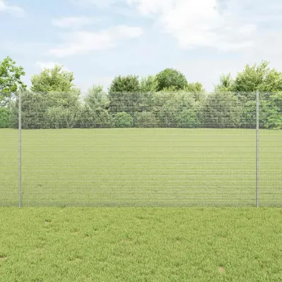 vidaXL Gard din plasă sudată cu stâlpi 10 x 1,2 m Oțel Galvanizat