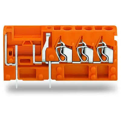 Stackable 3-conductor PCB terminal block; with fuse mounting; 2.5 mm²; Pin spacing 5.08 mm; 1-pole; CAGE CLAMP®; 2,50 mm²; orange